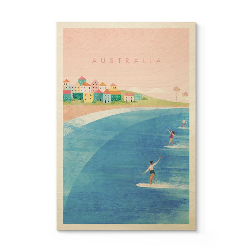 Cuadro de madera Surf en la costa de Australia - Rivers