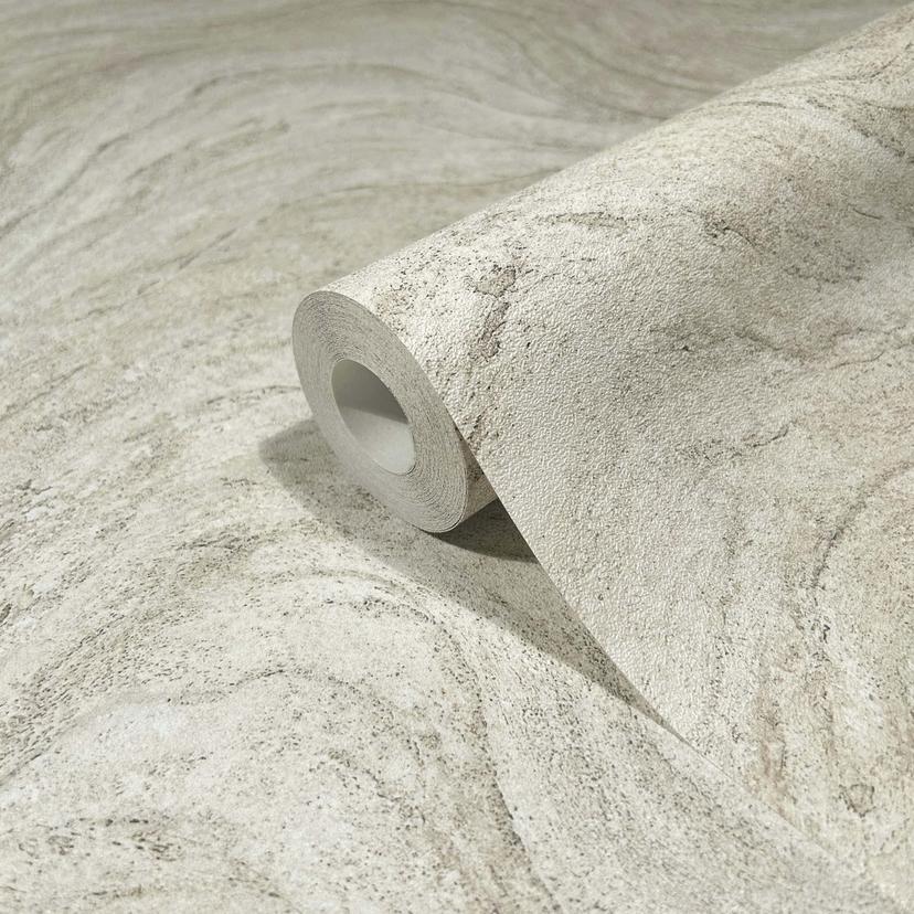 non-woven marmor tapet med steneffekt grå, beige marmor look