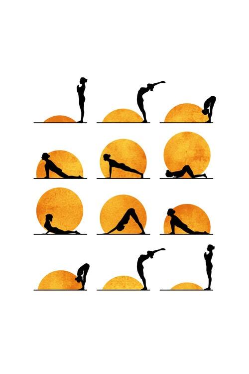 Plakatkunsttryk Kubistika - Yoga sun, plakat (40 x 60 cm)