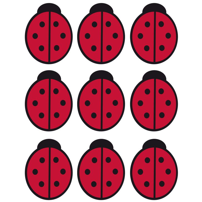 Adesivo murale - Composizione di coccinelle in rosso