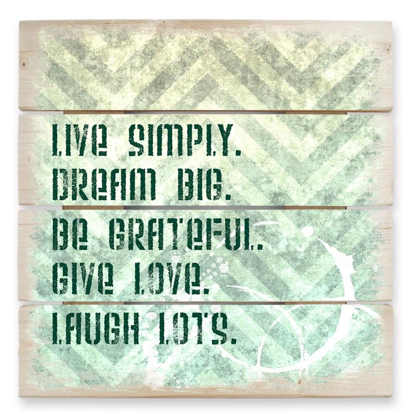 Cuadro de madera Live Simply - 40x41,5 cm