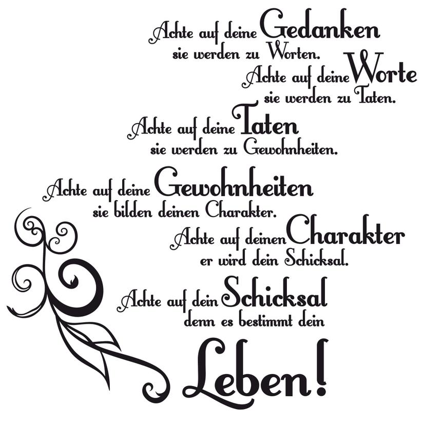 Wandtattoo Achte auf deine Gedanken