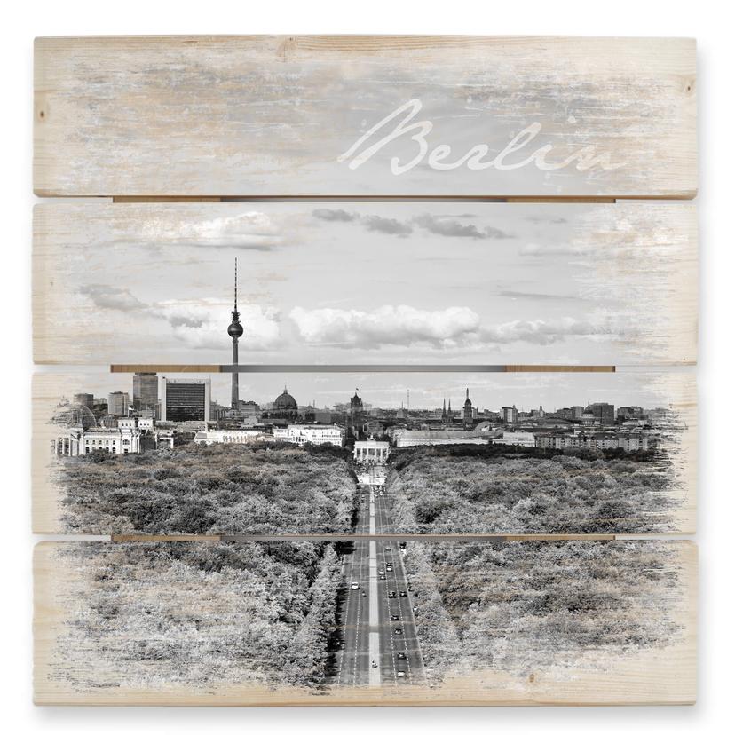 Holzbild Der Himmel über Berlin