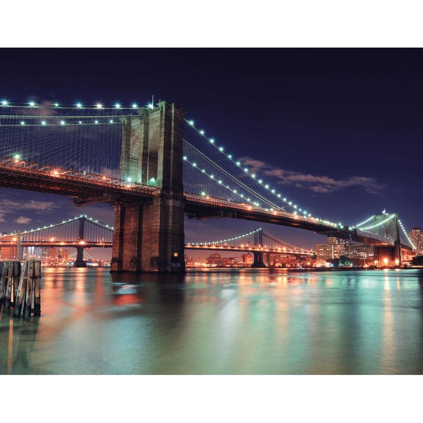Fotomurale Manhattan Bridge at Night 2 - 336x260 cm