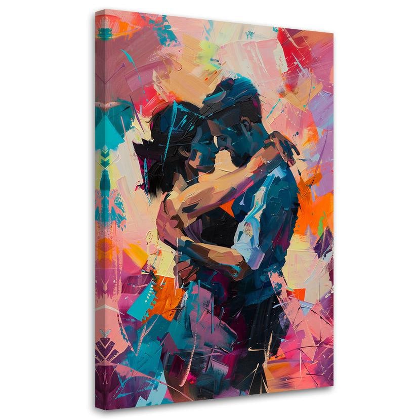 Canvasbillede, forelsket par, abstrakt