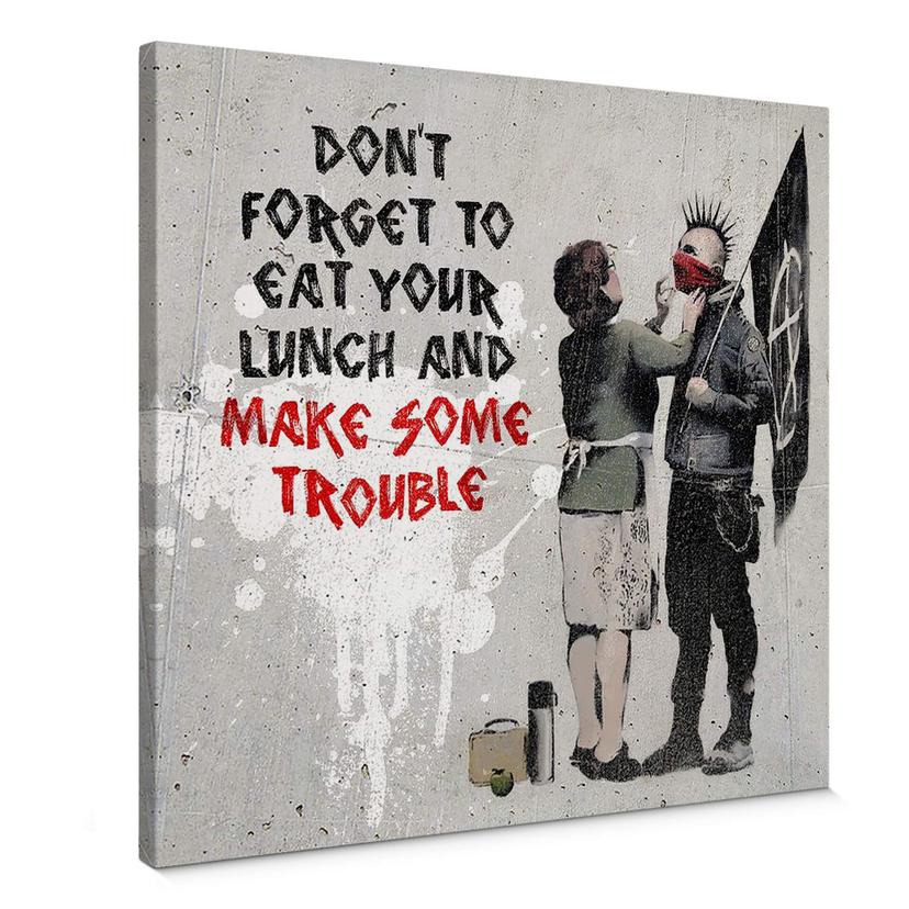Canvasbillede Banksy - Make Some Trouble