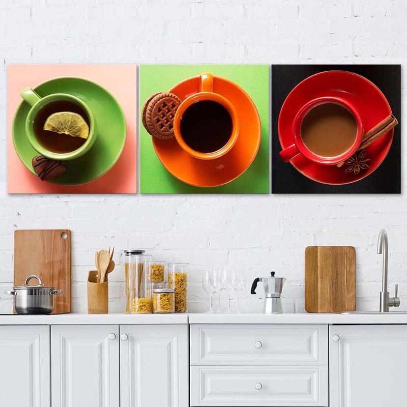 Stampa su tela in 3 parti, color caffè