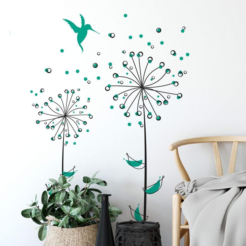 Sticker mural - Pissenlit vert menthe