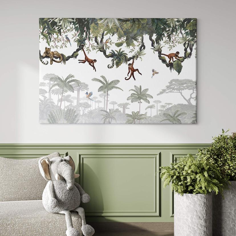 Tableau sur toile Kikki Belle - Singes coquins