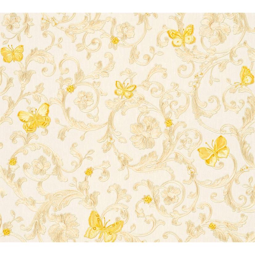 Versace carta da parati - Butterfly Barocco giallo