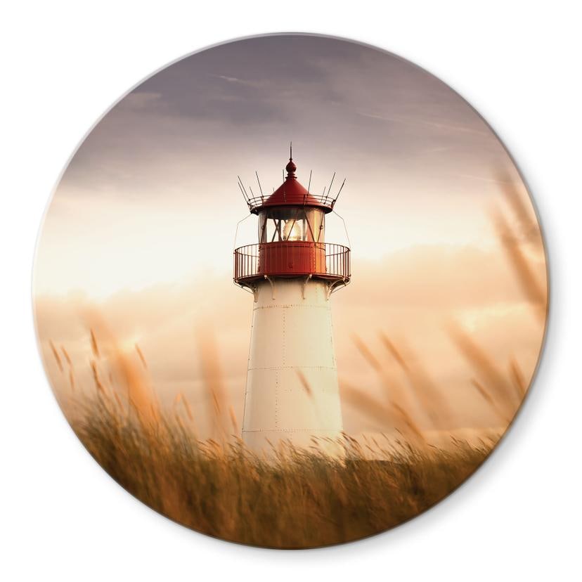 Tableau en verre Phare sur la côte de Sylt - Eisenmann - Rond