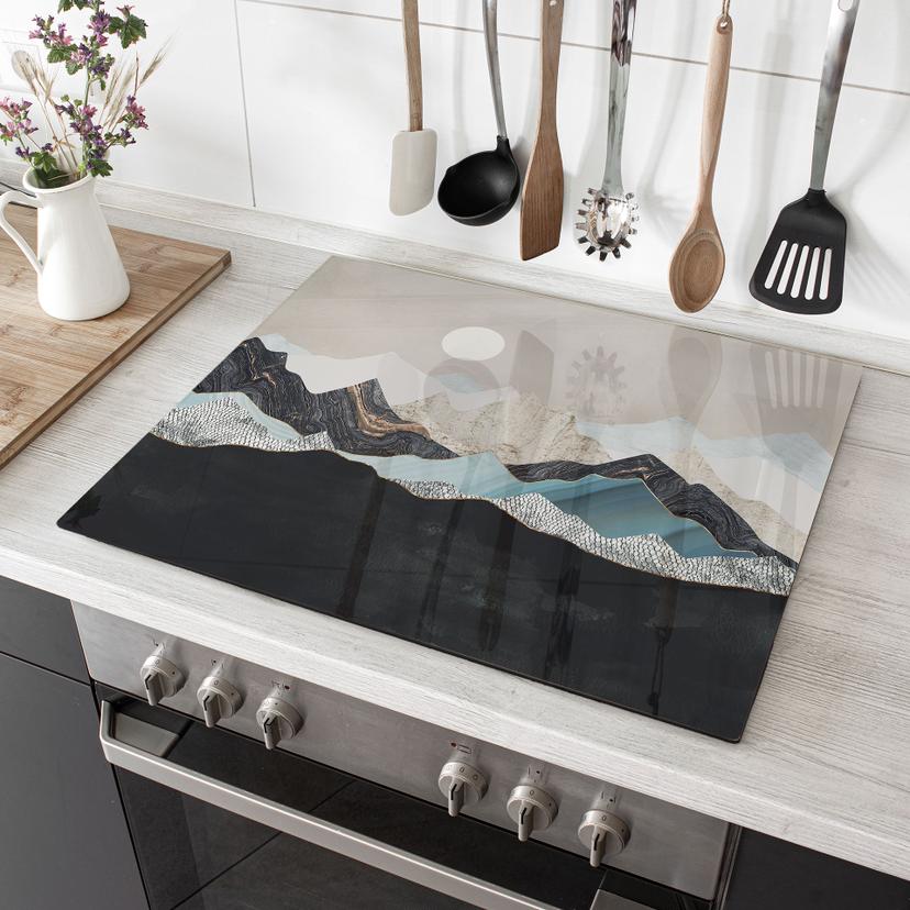 Piastra di copertura del fornello Paesaggio montano silenzioso al tramonto - SpaceFrog Designs