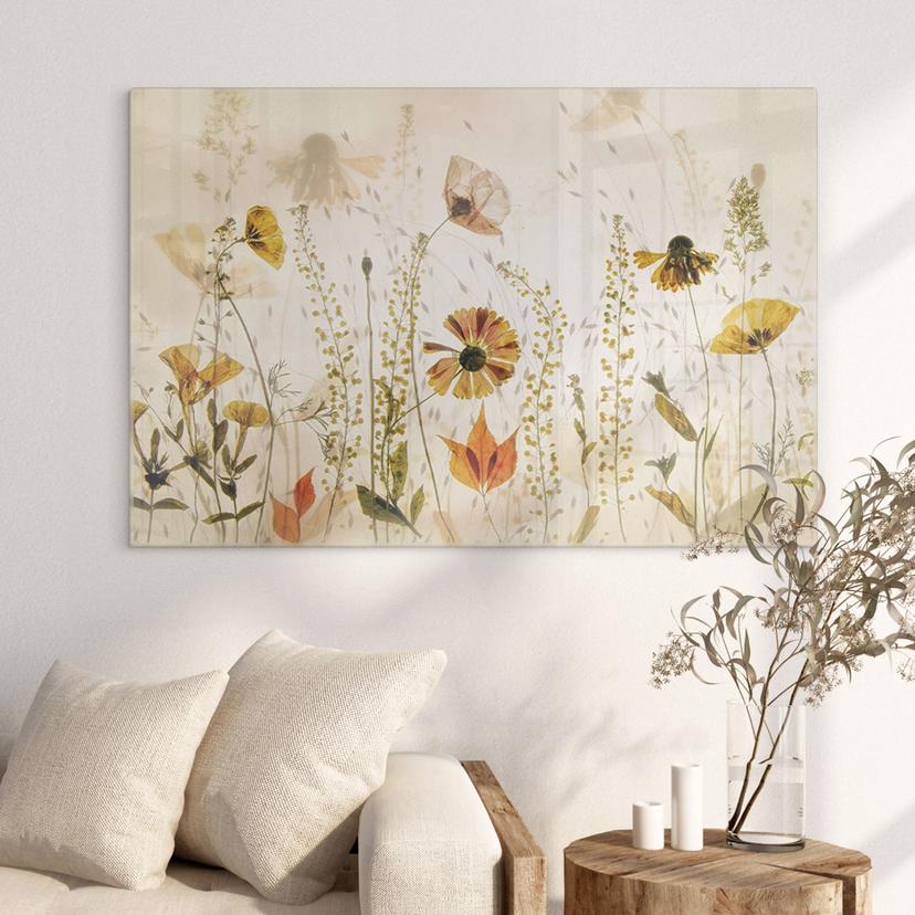 Immagine di vetro Fiori di campo alla luce del sole - Talen