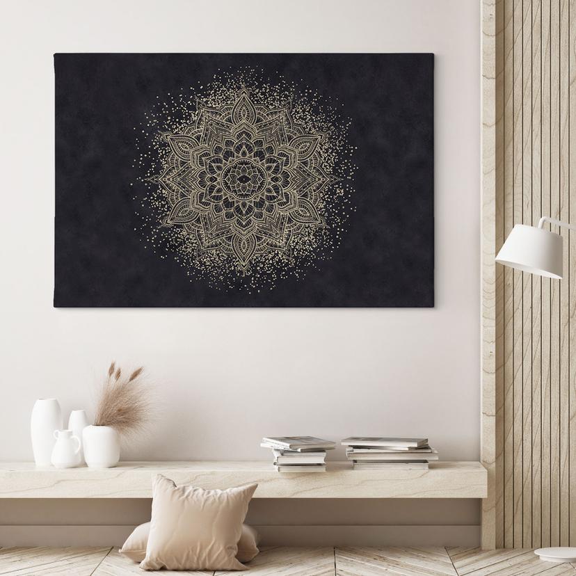 Stampe su tela Mandala elegante in nero e oro - Bloomery Decor