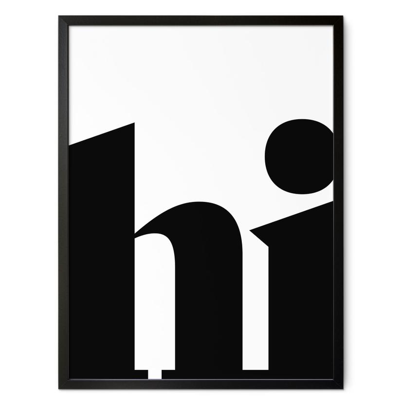 Póster tipográfico - Hola - Eslogan para zona de entrada
