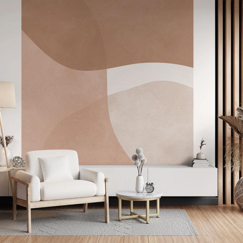 Boho akvarelformer i brune toner Fototapet - Costa
