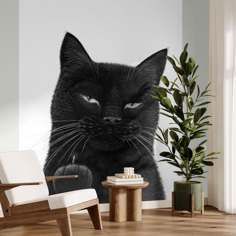 Papier peint photo Chat noir effronté - Korenkova