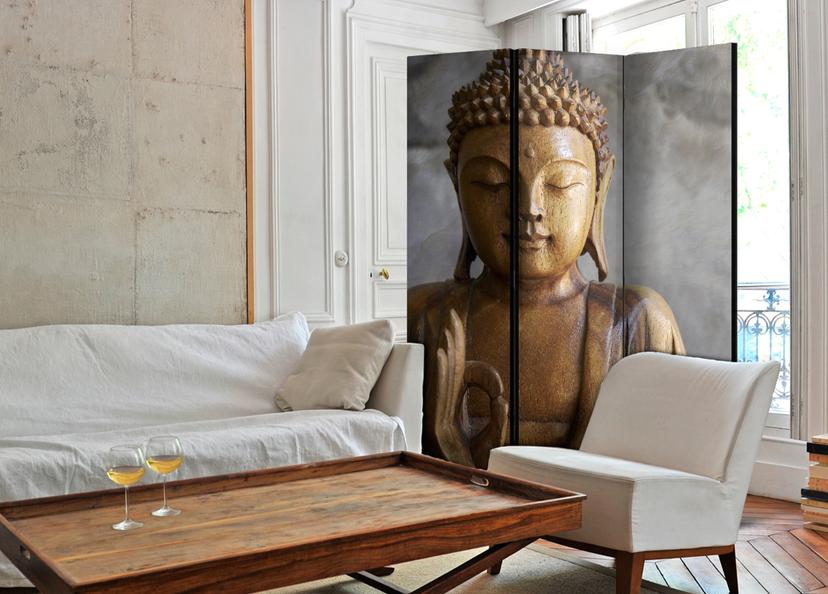 Schermo divisorio - Buddha, 3 pezzi - 135x172 cm