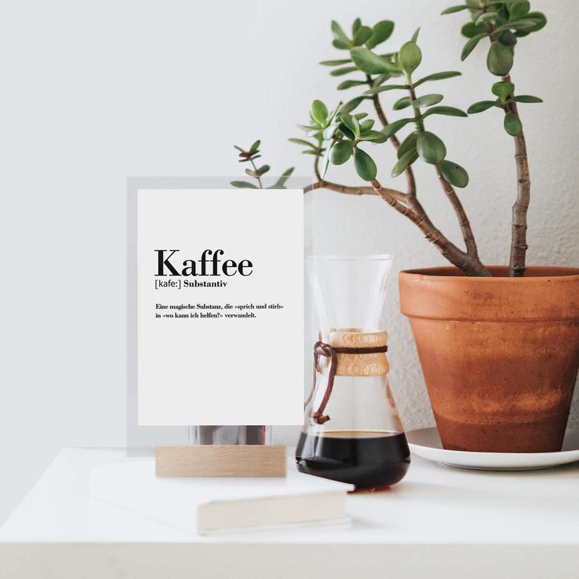 Tischaufsteller Grammatik - Kaffee