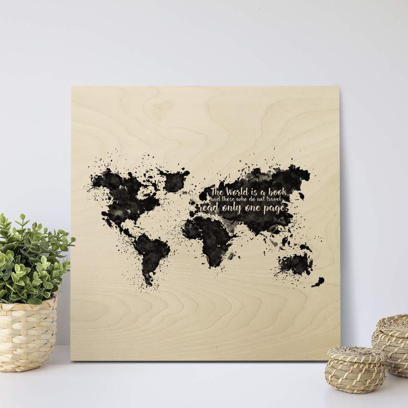 Stampa su legno - The World is a book