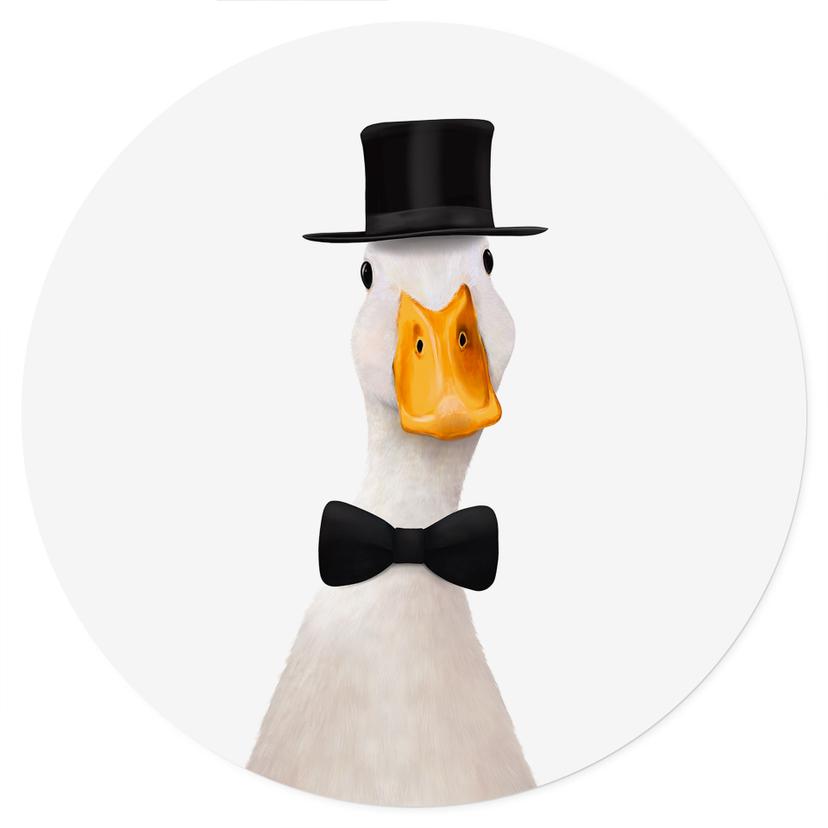 Wandtattoo Gentleman Gans mit Zylinder - Korenkova - Rund