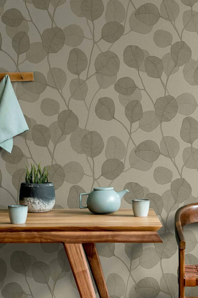 Vliestapete Braun Floral für Wohnzimmer Schlafzimmer Küche marburg Tapete