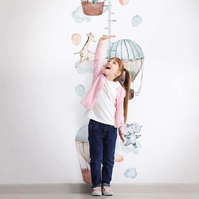Børnetapet, non-woven tapet med illustration Kids Walls hvid, blå, beige