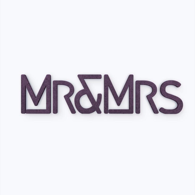 Lettres décoratives en bois MDF - Mr & Mrs Moderne