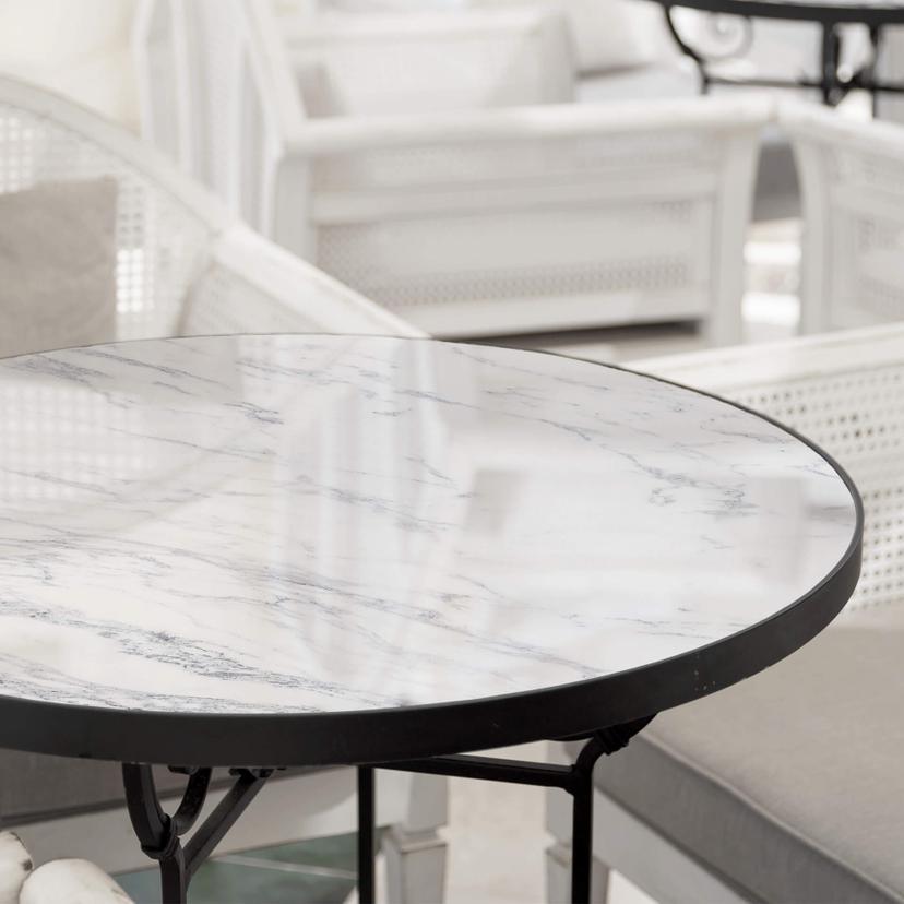 Plateau de table en verre - Marbre 04 - Rond