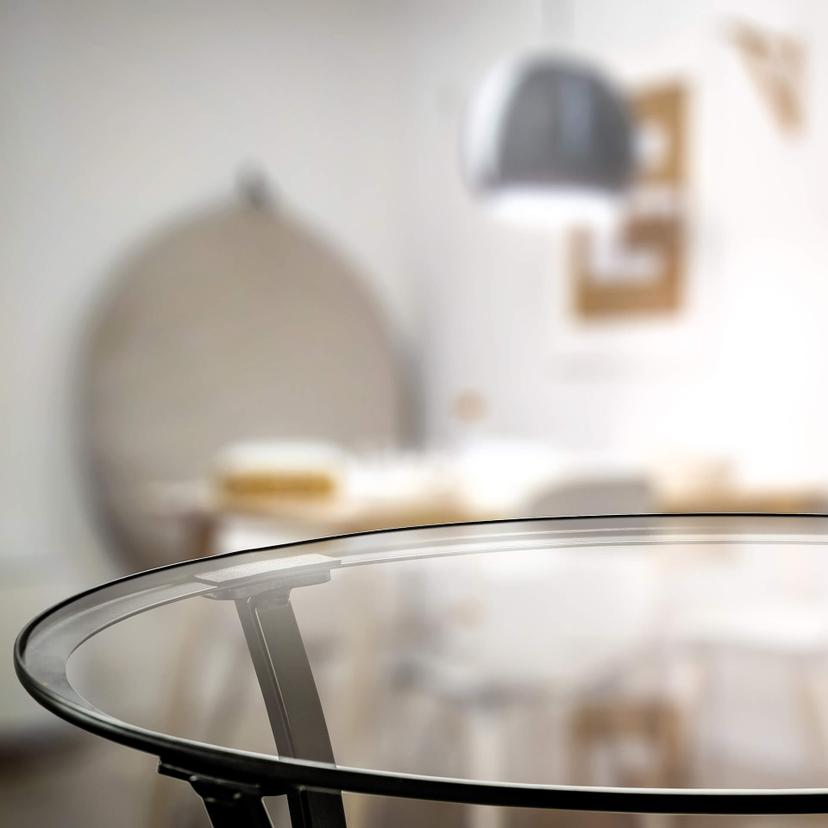 Plateau de table en verre - Transparent - Rond