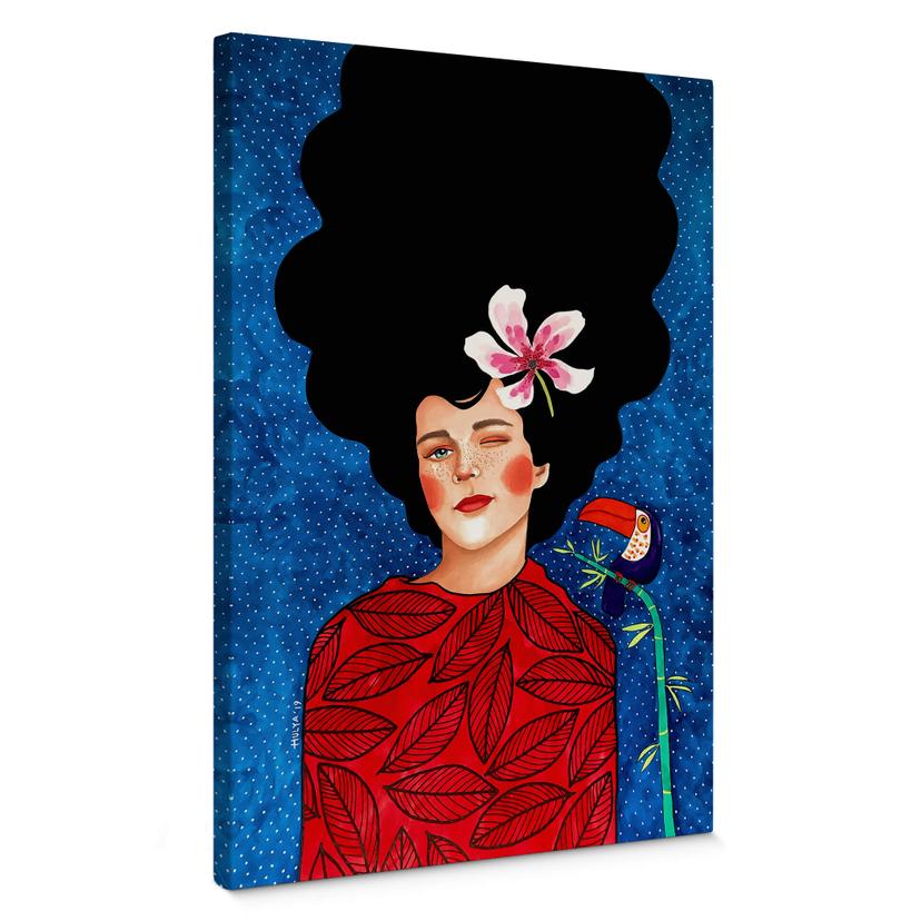 Lienzo Mujer con un guiño - Hülya