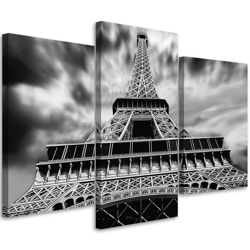 3 stykke lærredstryk, Eiffeltårnet Paris City