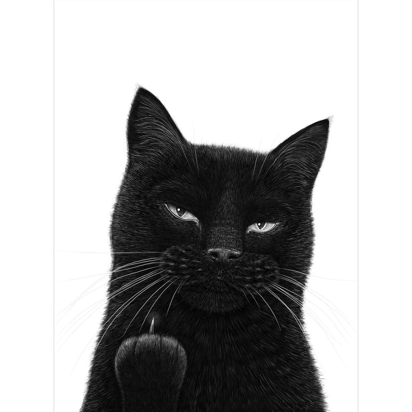 Fotobehang Brutale zwarte kat - Korenkova