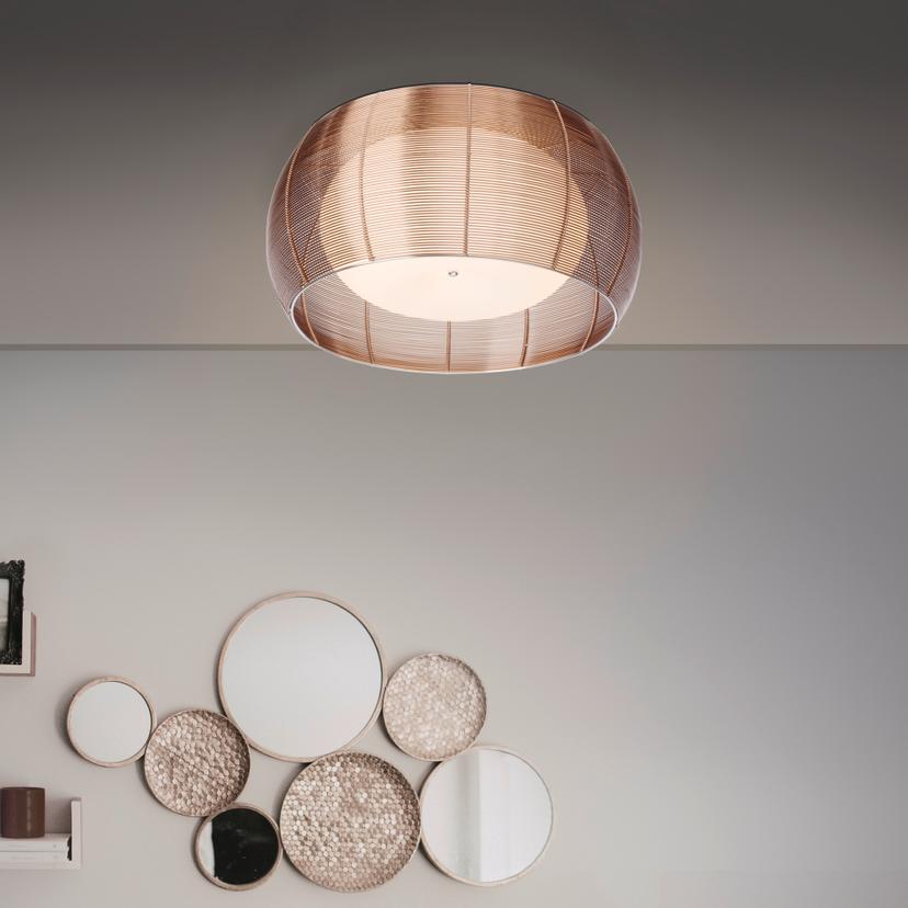 Deckenleuchte Maxime, braun, 26 x 50 cm, Glas Deckenlampe, dimmbar
