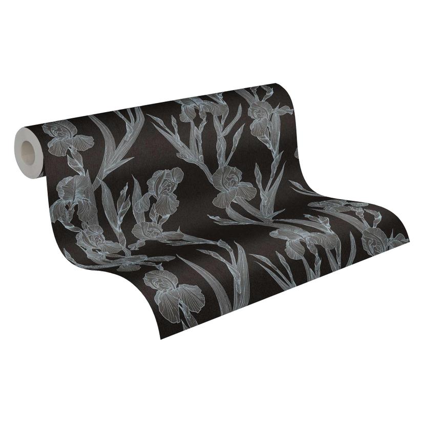 Daniel Hechter Papier peint floral Noir, Gris, Blanc