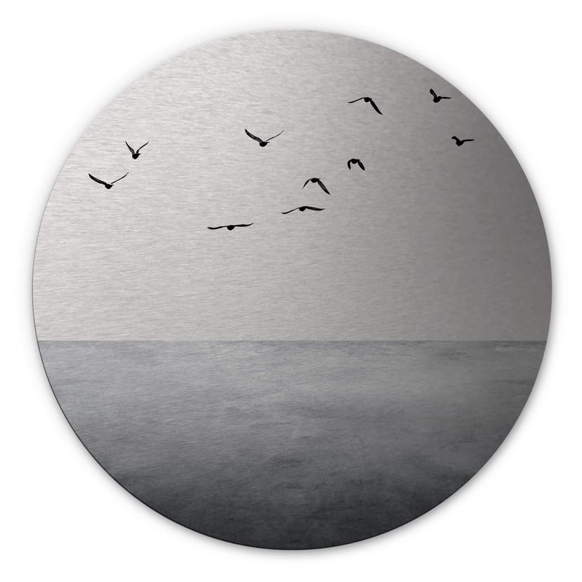 Dibond Schilderij met zilver effect Silent Lake