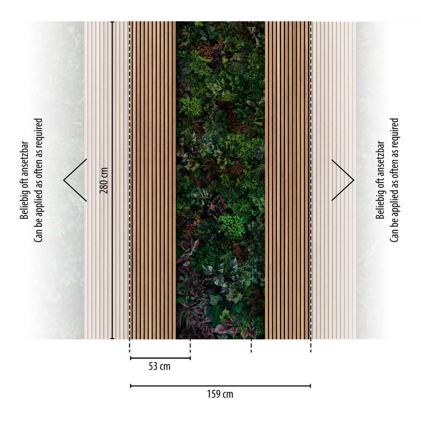carta da parati con piante e pannelli di legno - carta da parati in tessuto non tessuto design natur