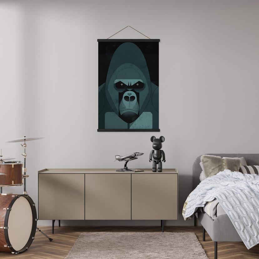 Stoffbild Gorilla - Braun