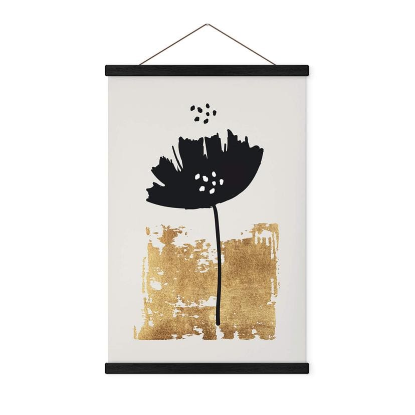 Tekstil plakat Kubistika - Black Flowers