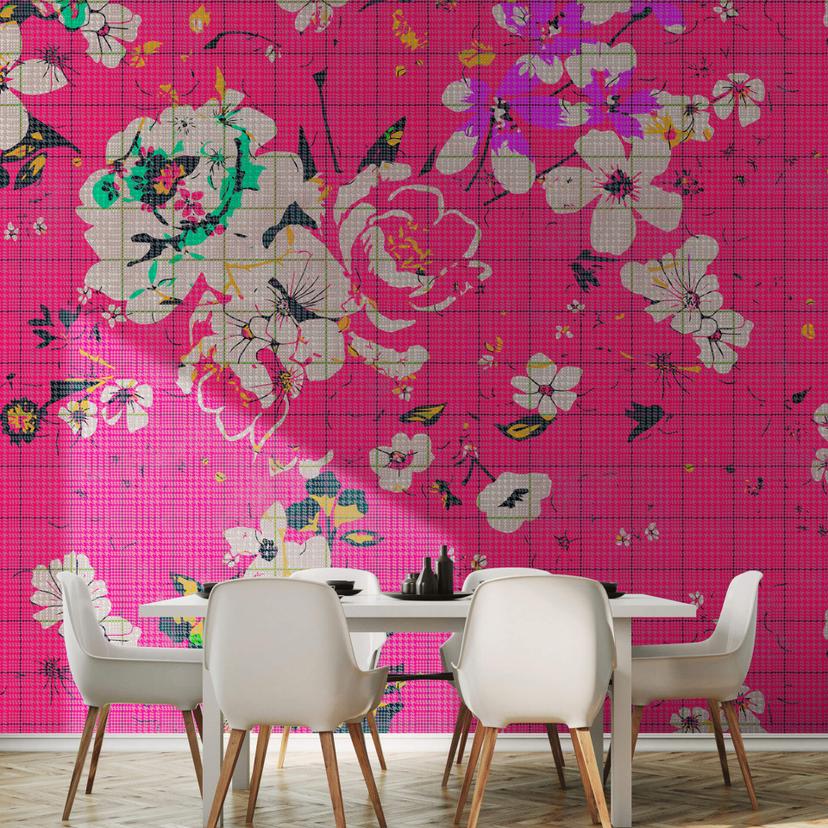 Livingwalls Fototapet Walls by Patel 2 flower plaid 2