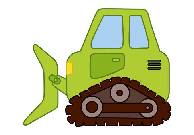 Bulldozer fönsterbild