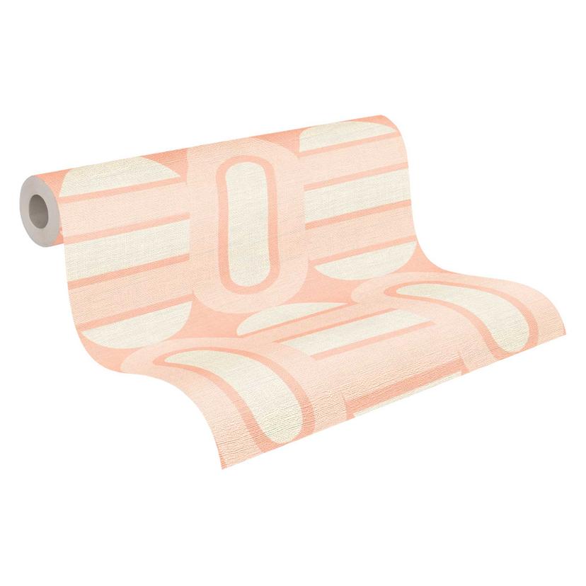 Papel pintado gráfico crema blanco - papel pintado tejido-no tejido vintage en estilo retro - papel