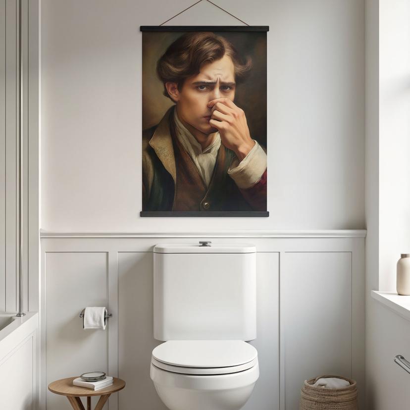 Stampe su tessuto Divertente motivo di toilette in stile retrò