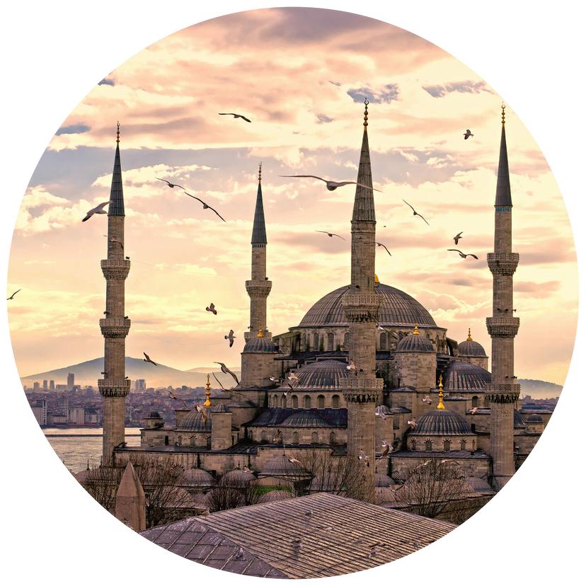Fotomurale tondo Moschea Blu - carta da parati in tessuto non tessuto/carta da parati in tessuto non