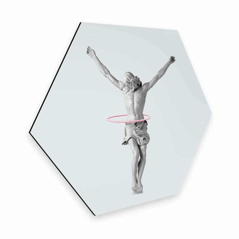Hexagon Dibond Loose - Hoepelende Jezus