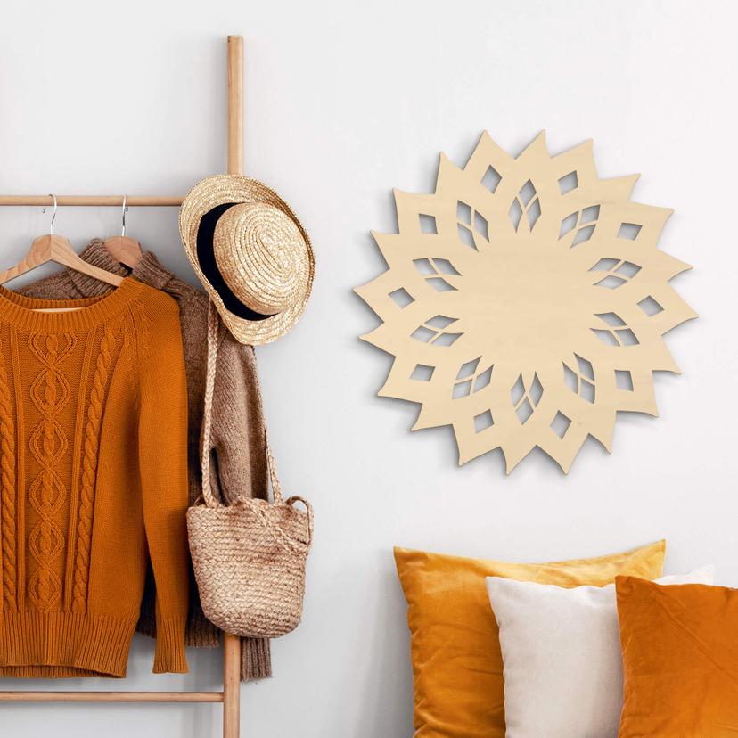 Arte en madera de álamo - Mandala Sun 02