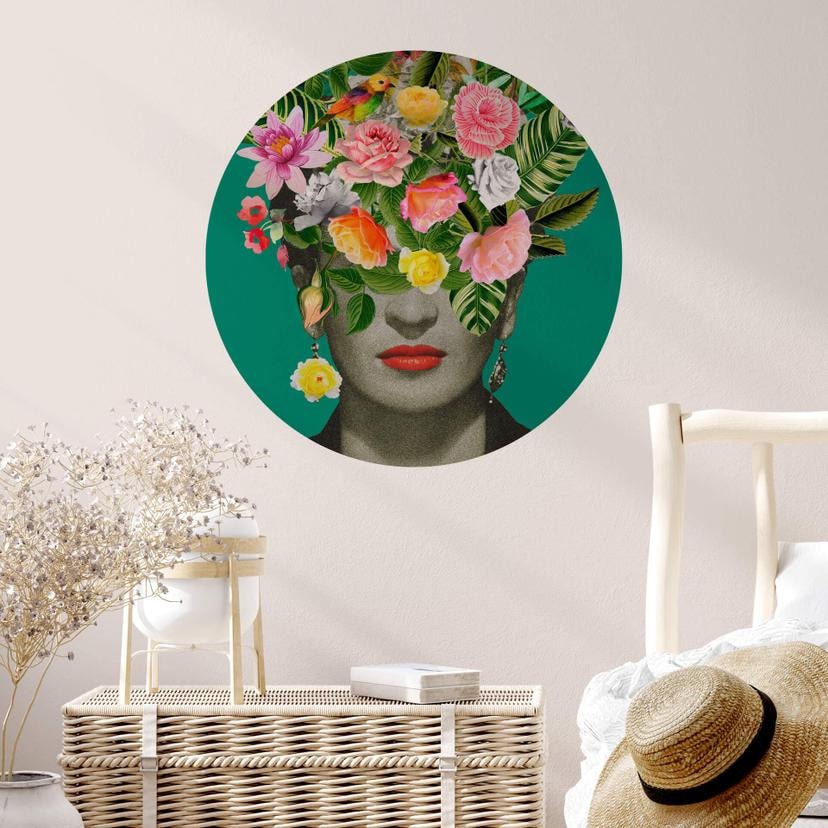 Vinilo decorativo de pared Frida Floral Studio - Frida Floral - Redondo