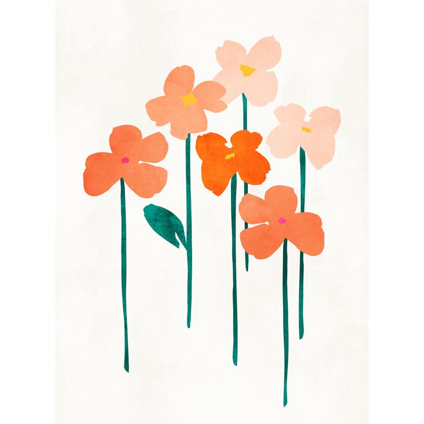 Fotomurale Piccoli fiori color pesca - Kubistika