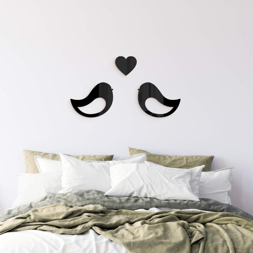 Decoración acrílica pareja de pájaros