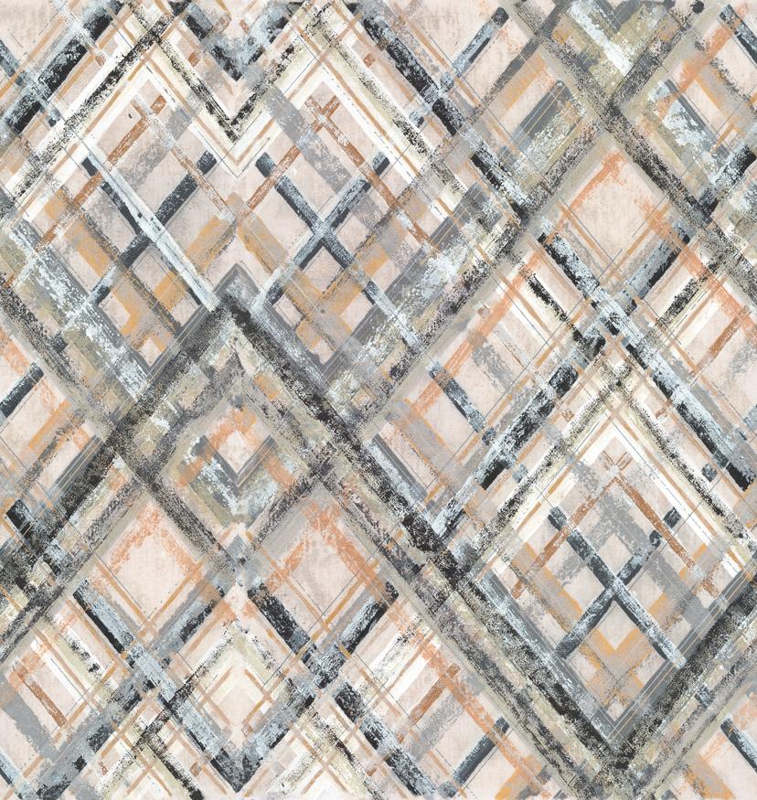 Papel pintado a cuadros gris beige - Papel pintado tejido-no tejido a cuadros arte Livingwalls - Mat